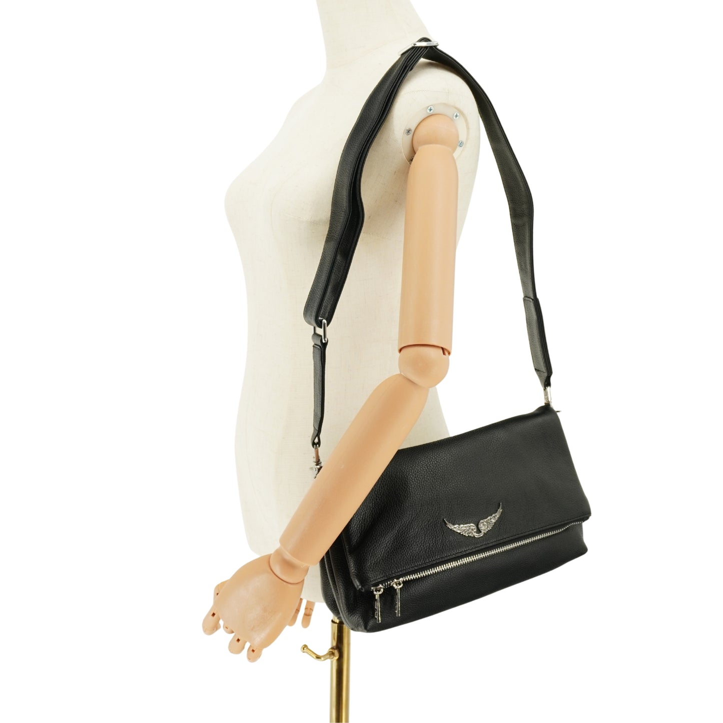 Zadig & Voltaire Bolsa Rock Clutch Grained Leather Black