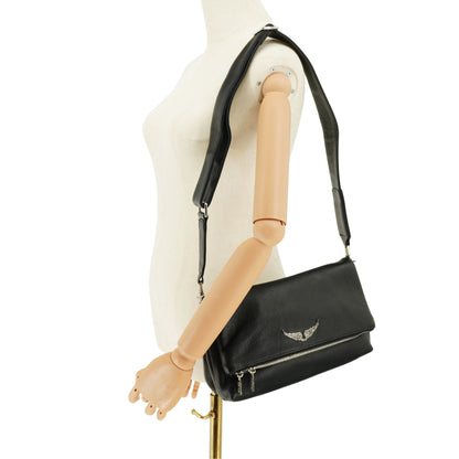 Zadig & Voltaire Bolsa Rock Clutch Grained Leather Black