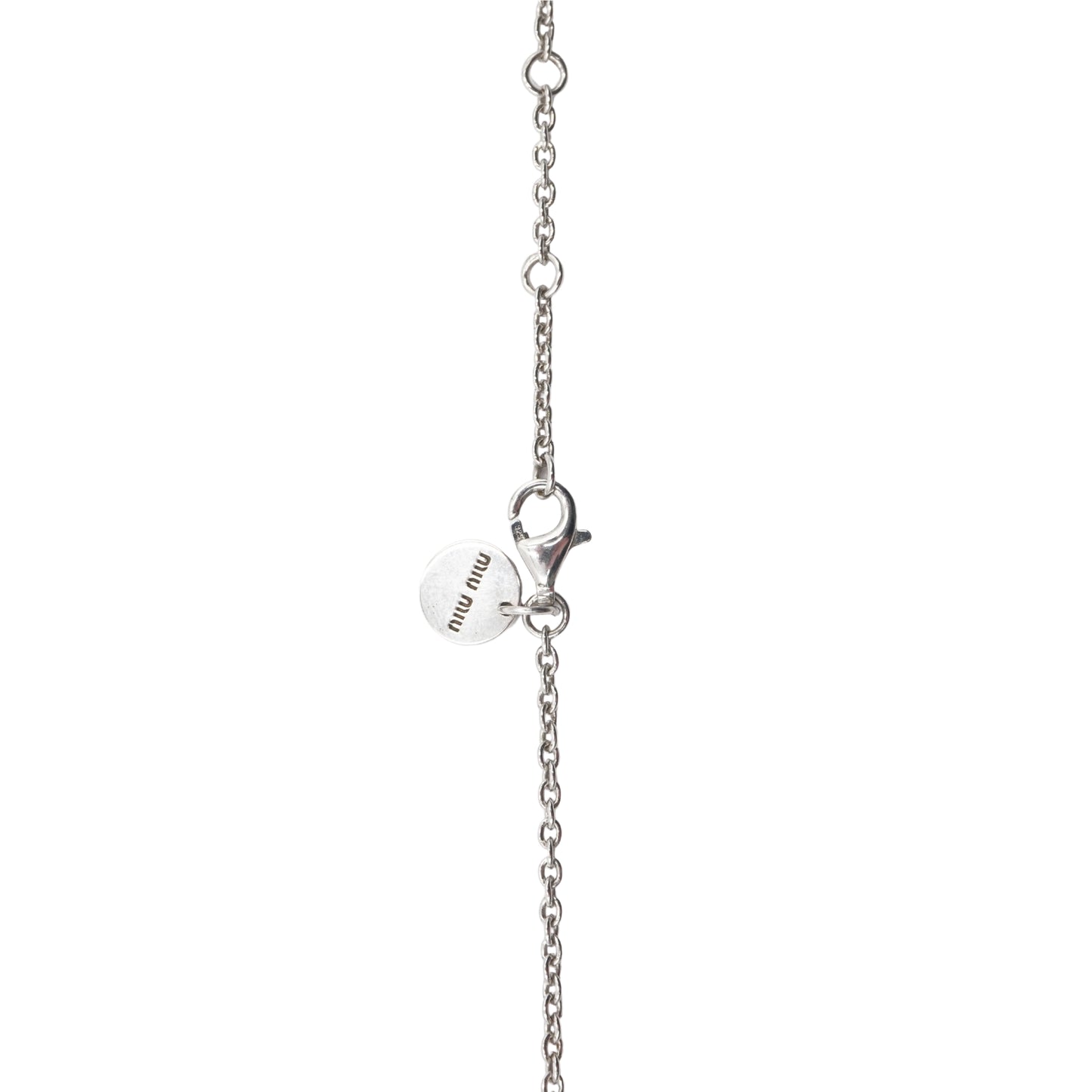 Collar Miu Miu heart charm ribbon braceletu Pink
