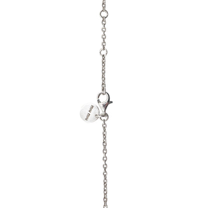 Collar Miu Miu heart charm ribbon braceletu Pink