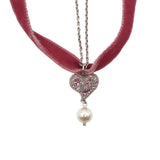 Collar Miu Miu Heart Charm Ribbon Pink