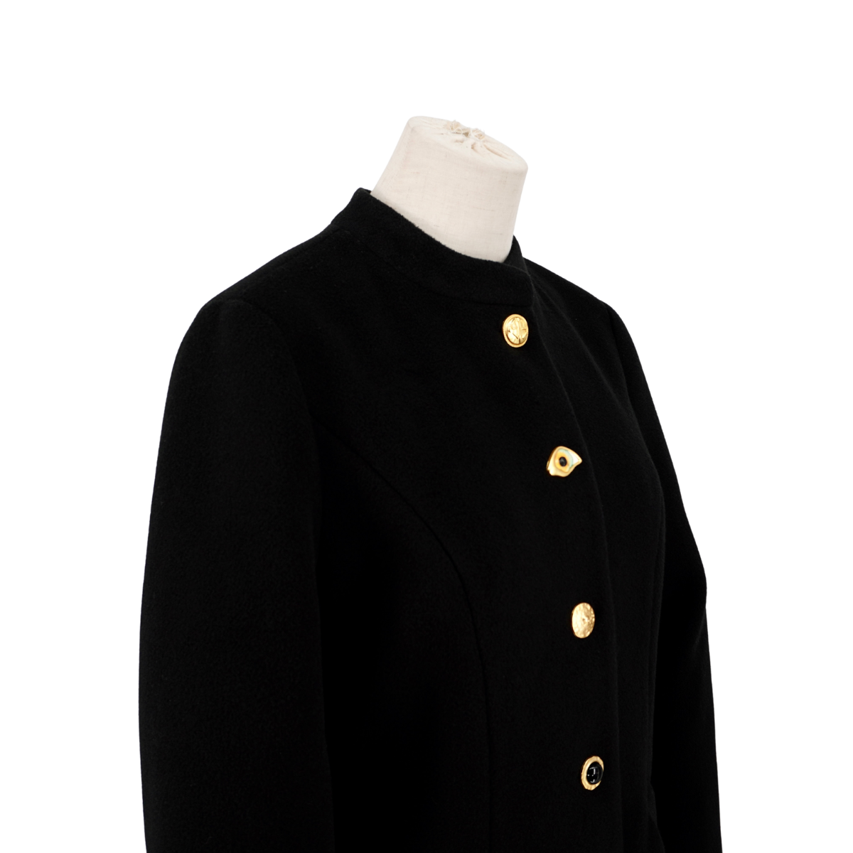 Abrigo Negro Cashmere Schiaparelli
