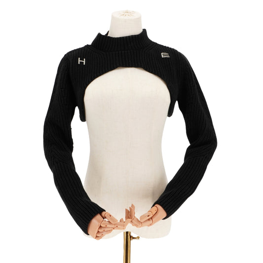 Suéter Heliot Emil Open Waist Cropped Knit Black