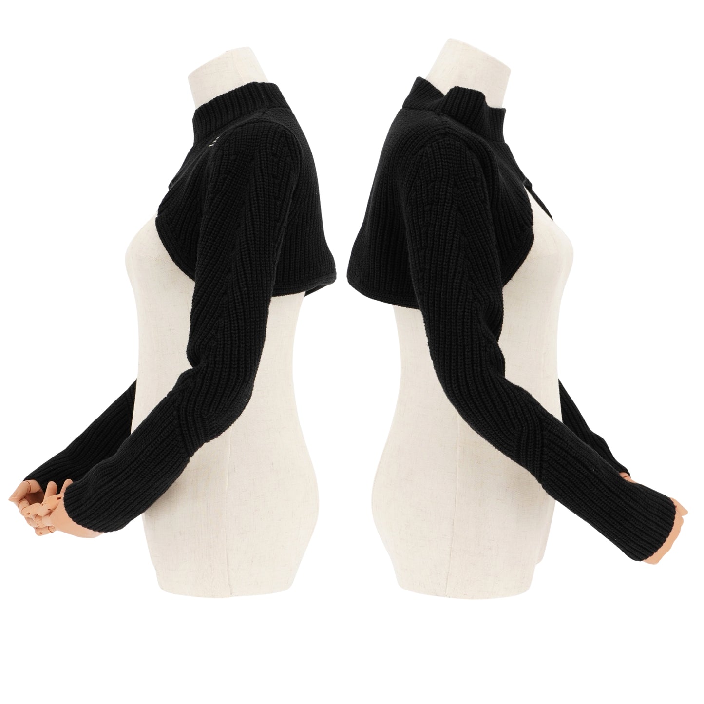 Suéter Heliot Emil Open Waist Cropped Knit Black