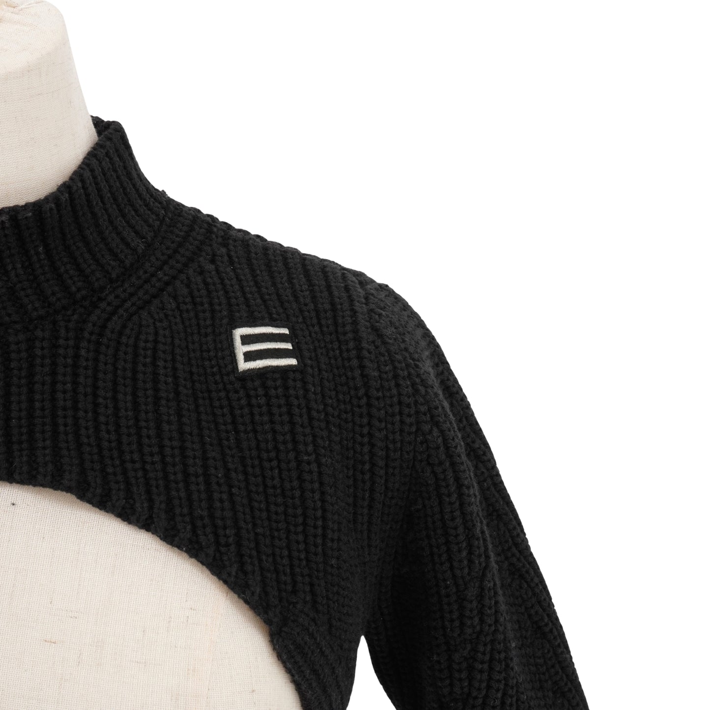 Suéter Heliot Emil Open Waist Cropped Knit Black