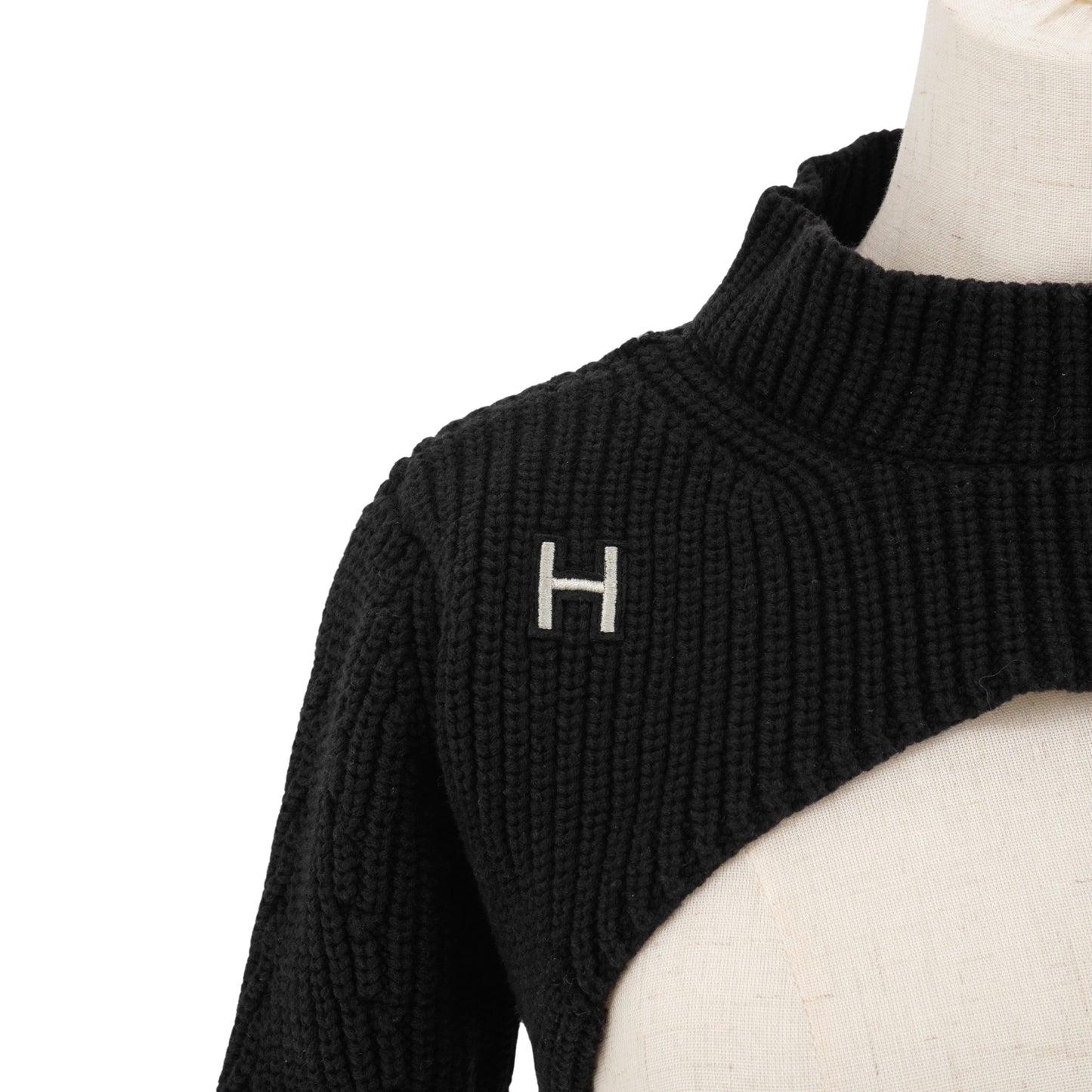 Suéter Heliot Emil Open Waist Cropped Knit Black