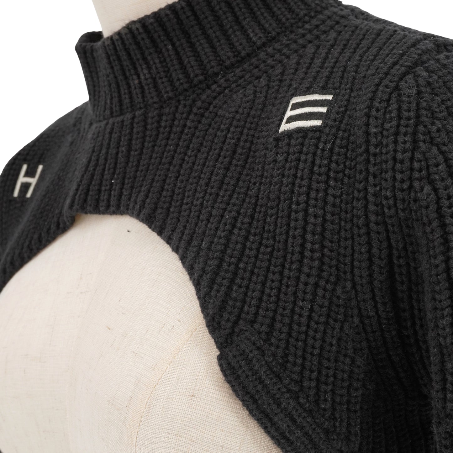 Suéter Heliot Emil Open Waist Cropped Knit Black