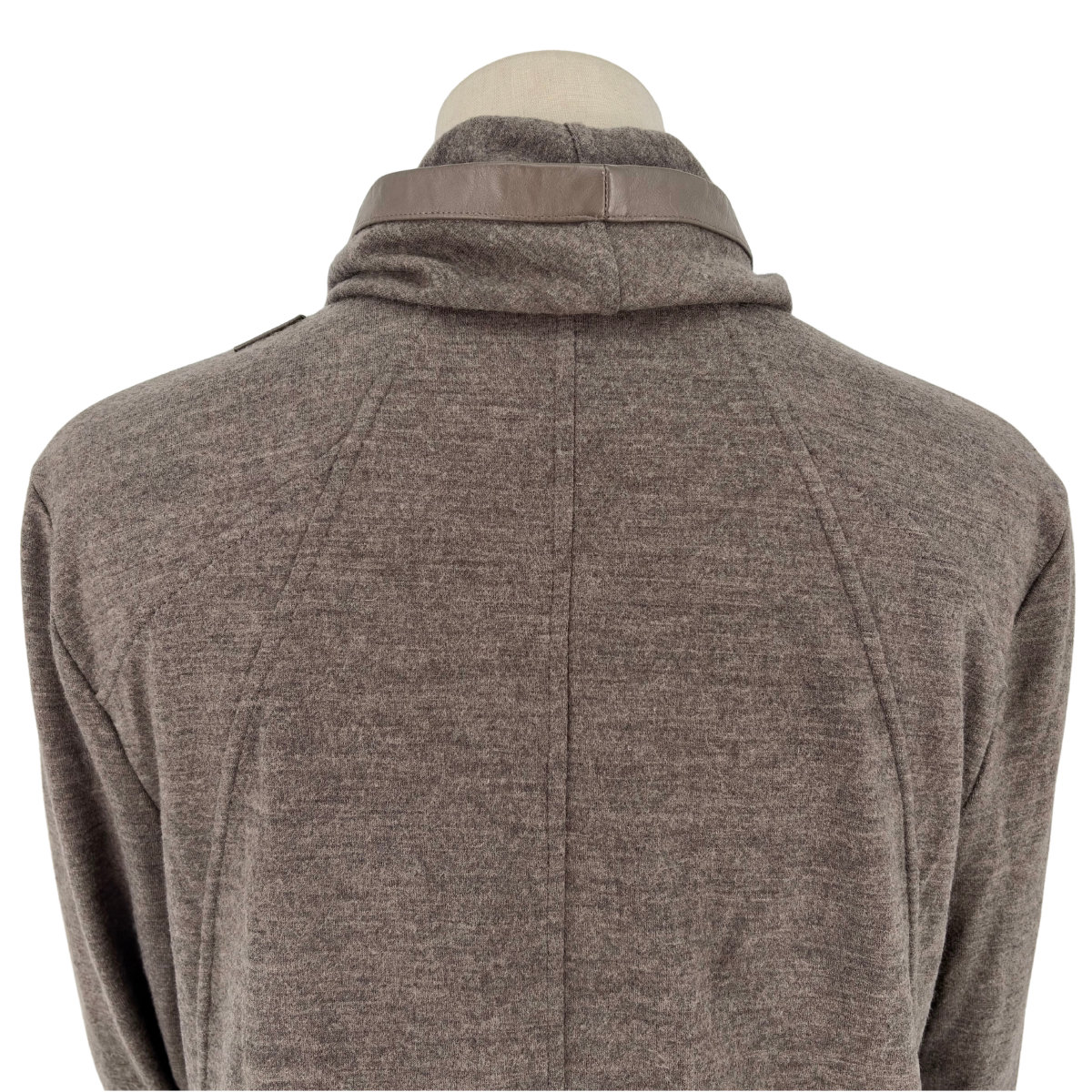 Chamarra Helmut Lang Wool Leather Trim Gris