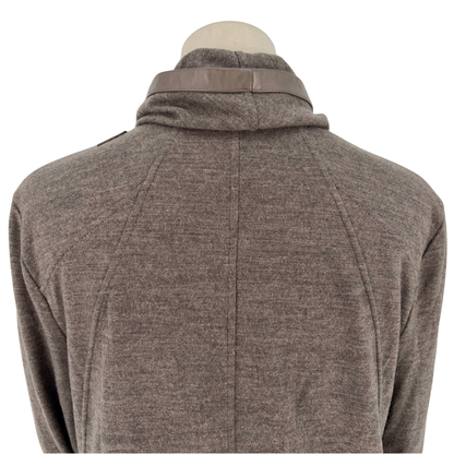 Chamarra Helmut Lang Wool Leather Trim Gris