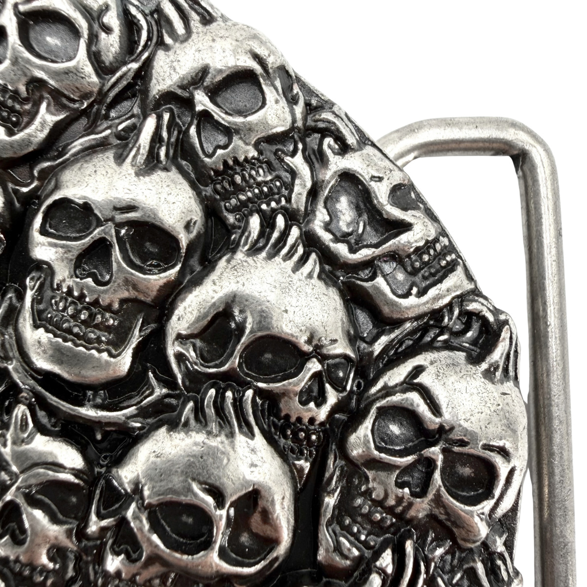Hebilla de Cinturón Le Losange Skull Plateada