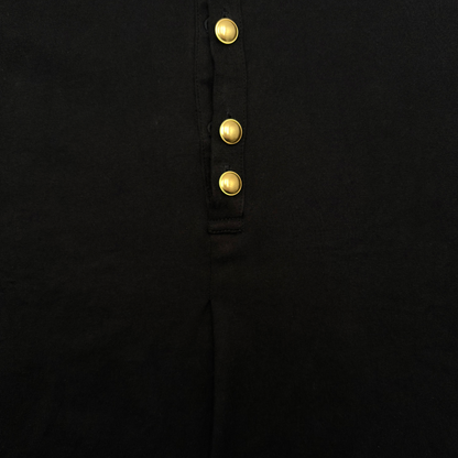 Playera Yohji Yamamoto Henley Negro