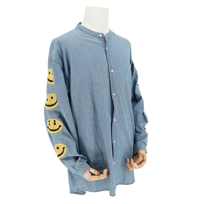 Camisa Kapital denim con parches smiley