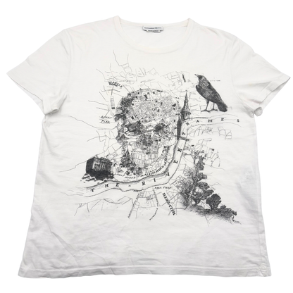 Playera Alexander McQueen London Map Skull Blanco