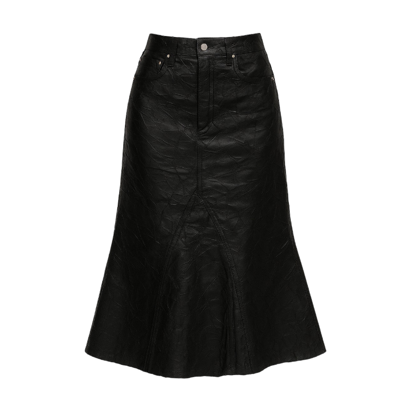 Falda Rick Owens Drkshdw Black Porterville Godet Denim Midi FW24