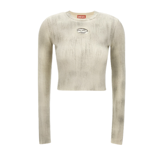 Suéter Cropped Gris Logo Diesel SS24