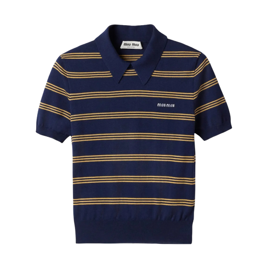 Suéter Polo Miu Miu de Rayas en Casimir y Seda
