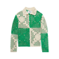 Camisa Bode Duotone Crochet Overshirt Green