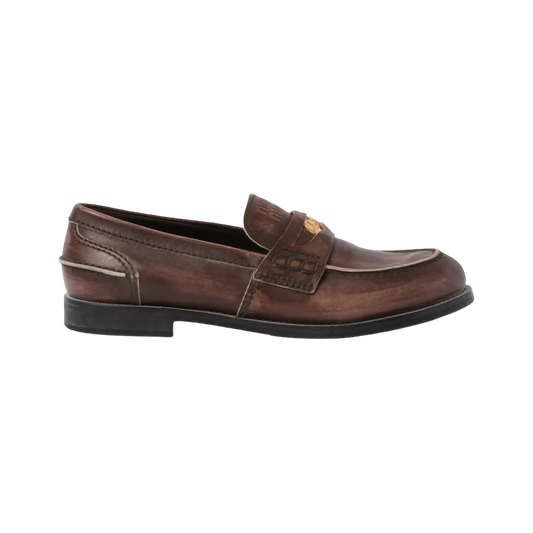 Mocasines Miu Miu Penny Originales Cafe