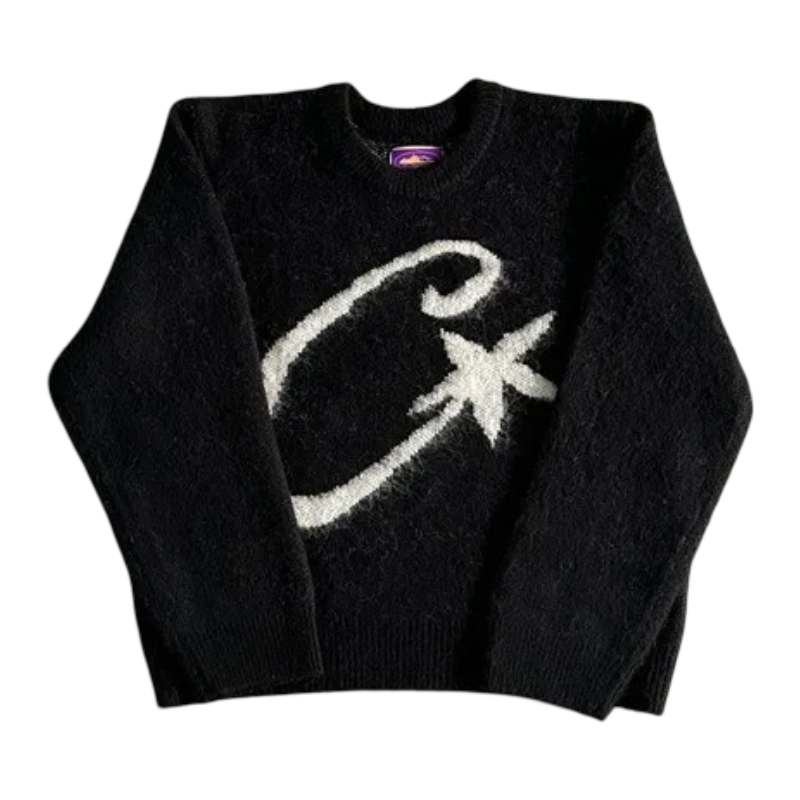 Corteiz mohair Mサイズ Corteiz C Star Mohair Knit Sweater Black - Szumii Clothes