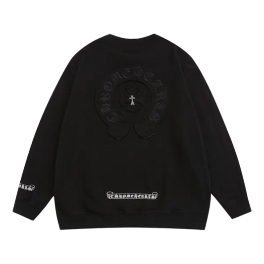 Sueter Negro Apliqué Logo Espalda Chrome Hearts SS24