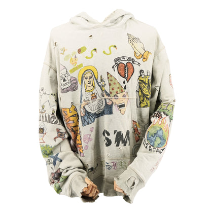 Saint Michael Hoodie Drawing Graphics Distressed