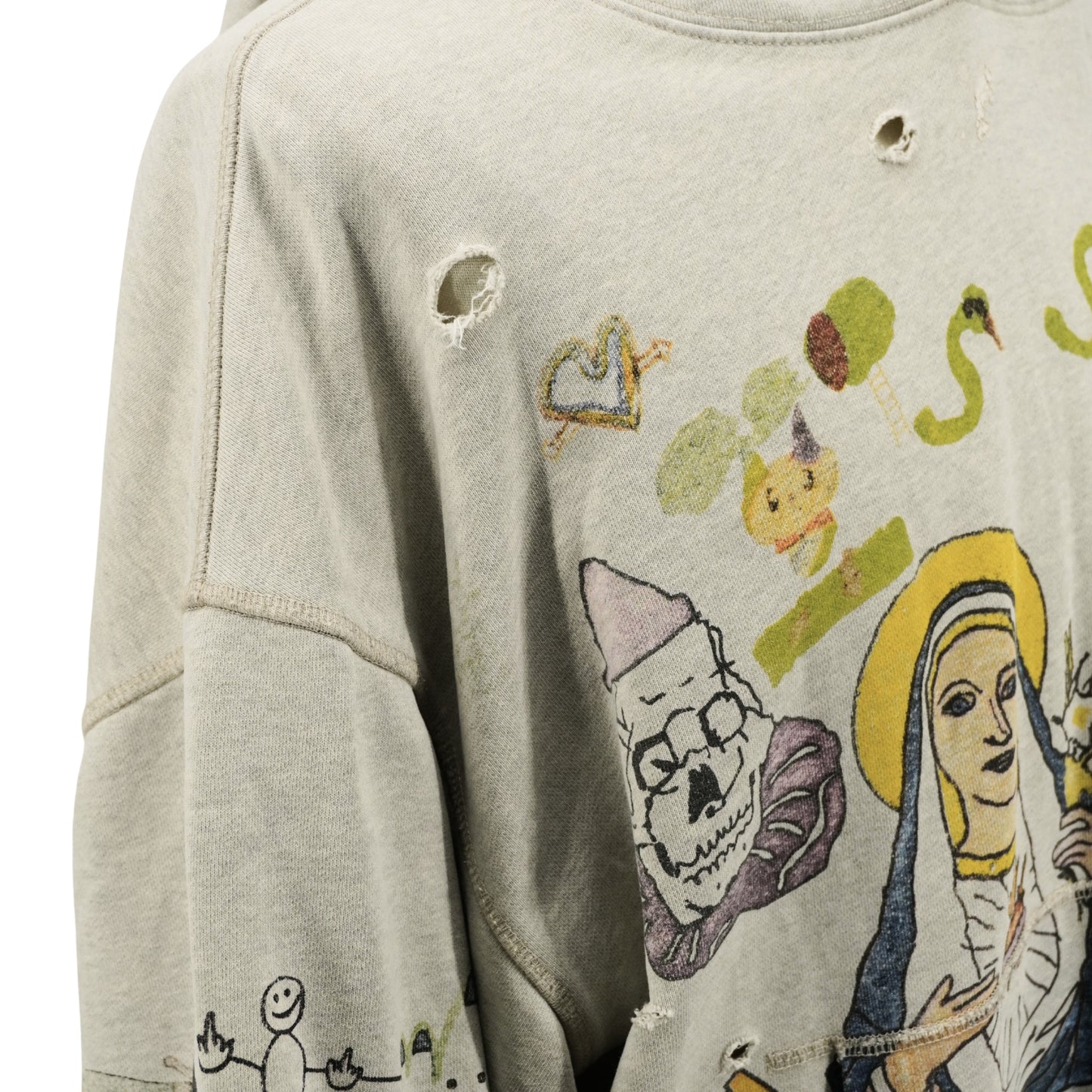 Saint Michael Hoodie Drawing Graphics Distressed