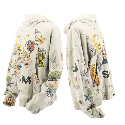 Saint Michael Hoodie Drawing Graphics Distressed