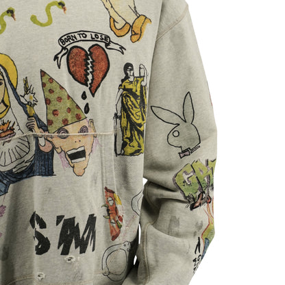 Saint Michael Hoodie Drawing Graphics Distressed