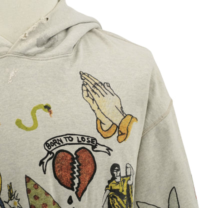 Saint Michael Hoodie Drawing Graphics Distressed