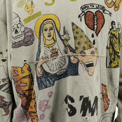Saint Michael Hoodie Drawing Graphics Distressed