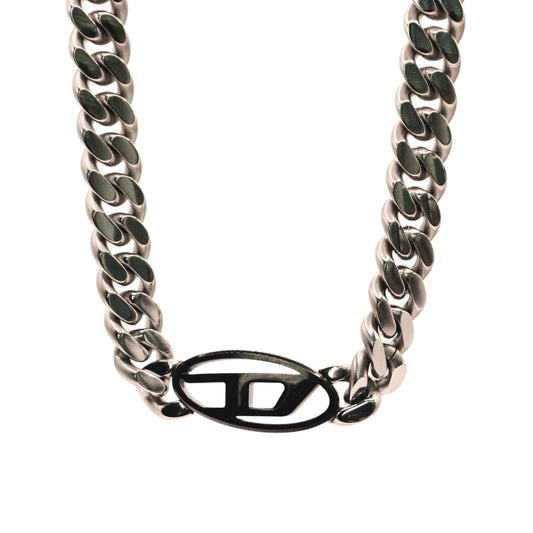 Collar Diesel Curb Chain Logo Plate