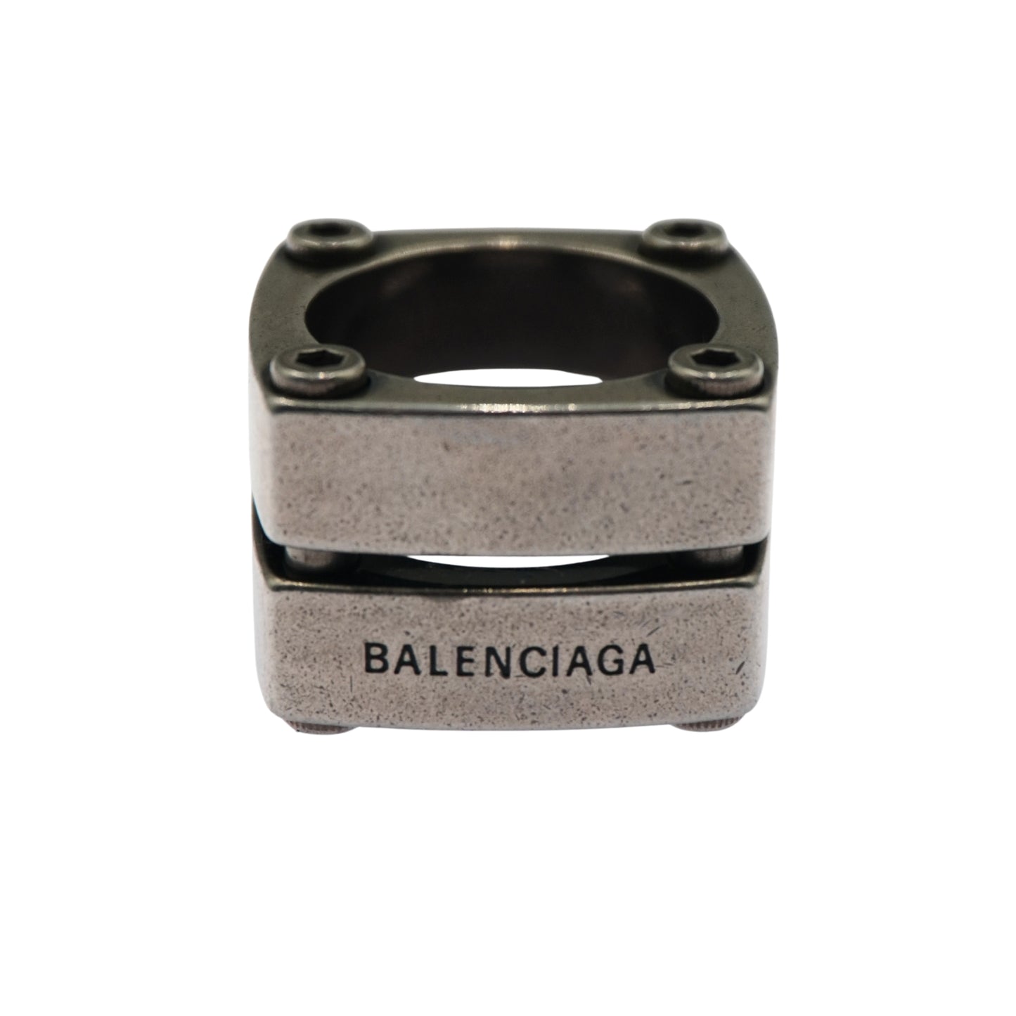 Balenciaga Anillo Silver Gear Plate