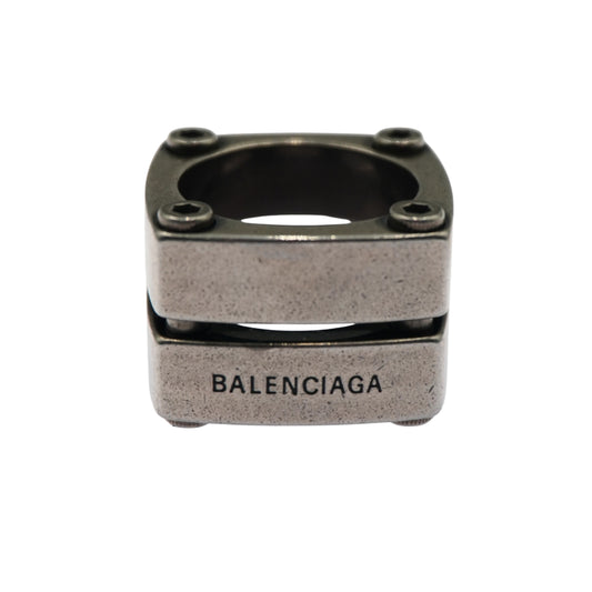 Balenciaga Anillo Silver Gear Plate