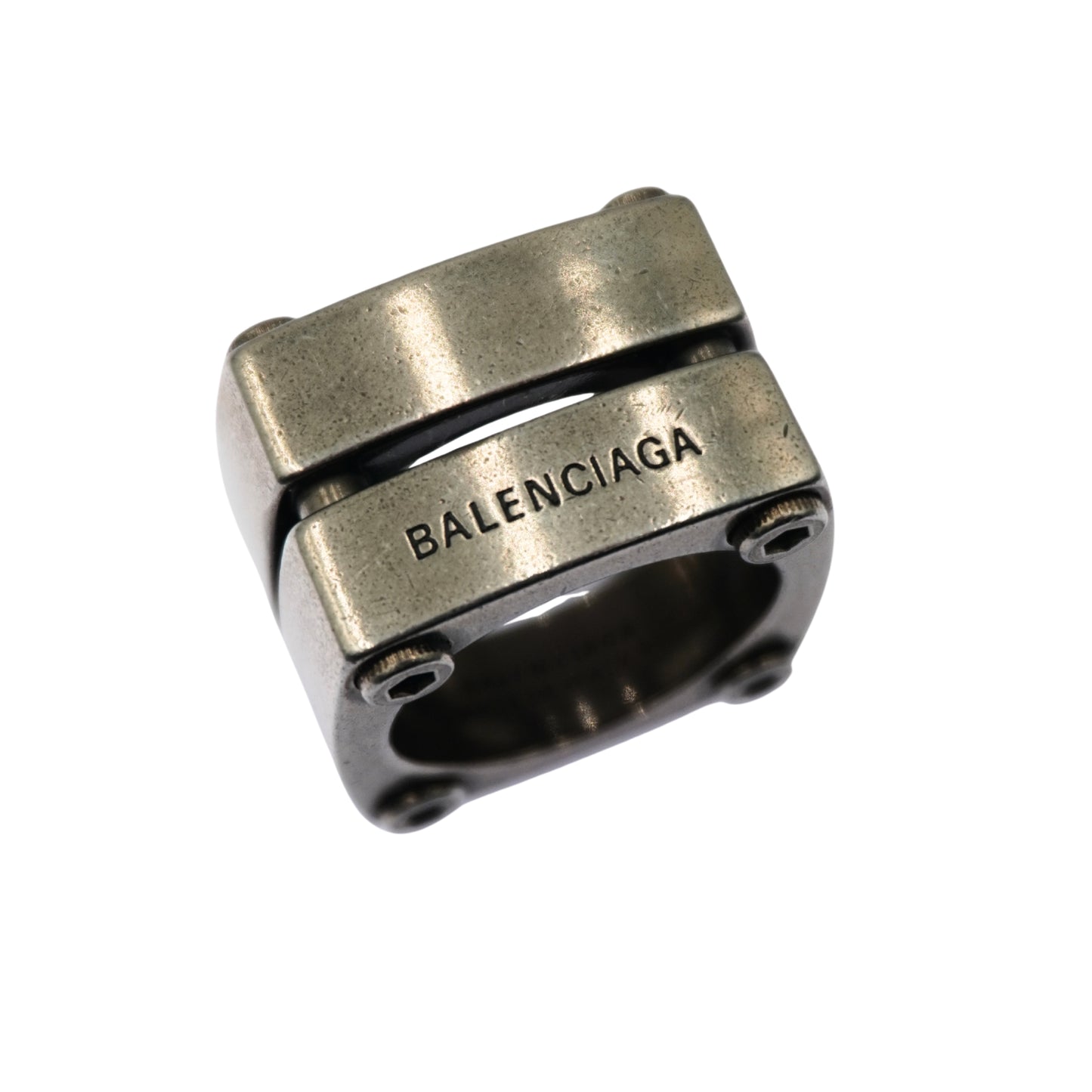 Balenciaga Anillo Silver Gear Plate