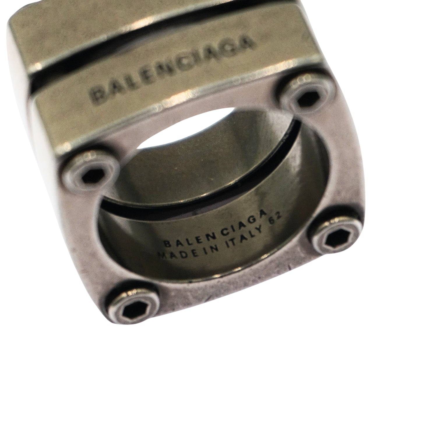 Balenciaga Anillo Silver Gear Plate