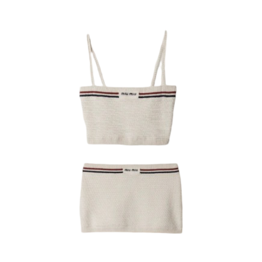 Conjunto Miu Miu De Punto De Algodón Crema S - M