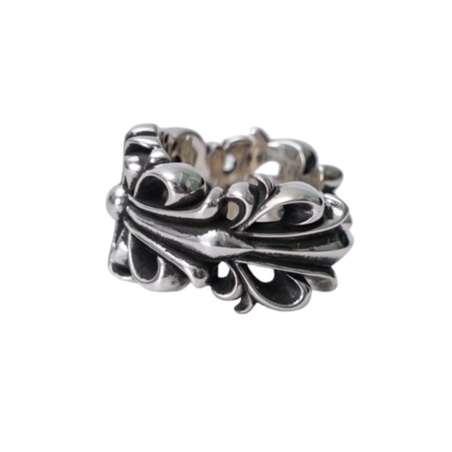 Anillo Chrome Hearts Doble Floral