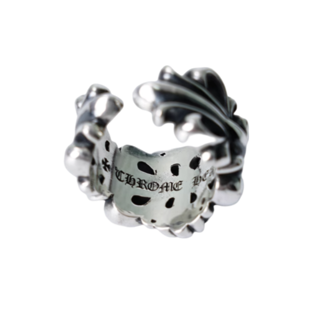 Anillo Chrome Hearts Doble Floral