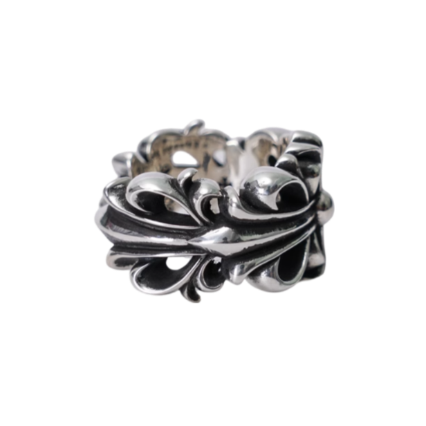 Anillo Chrome Hearts Doble Floral