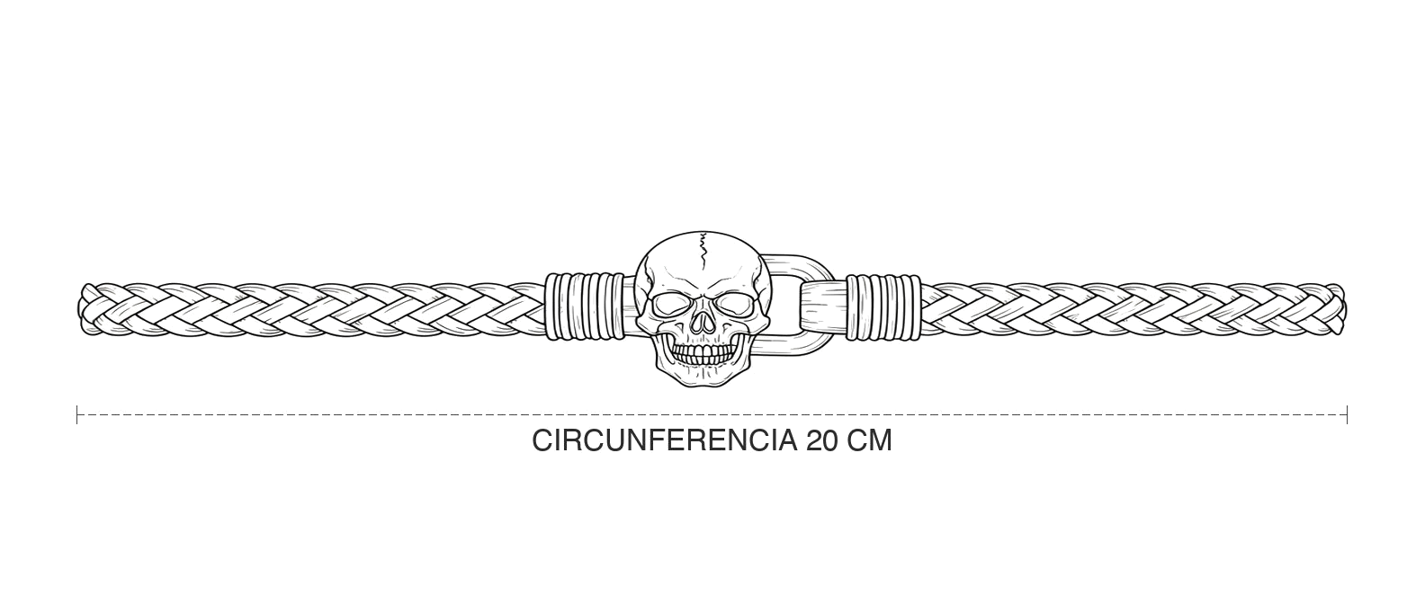 Guia alexander-mcqueen-pulsera-twin-skull-braided-leather