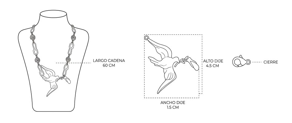Guia collar-schiaparelli-long-chain-bird