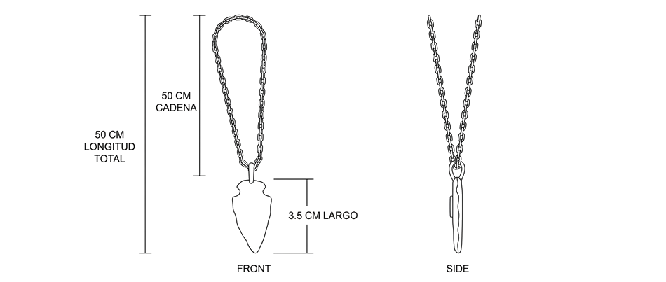 Guia goros-silver-arrowhead-pendant-with-18k-gold-metal-wheel-hook-chain