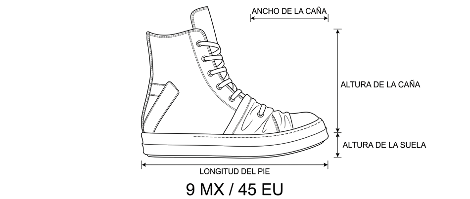 Guia rick-owens-calzado-ramones-high-top-sneaker-wrapped