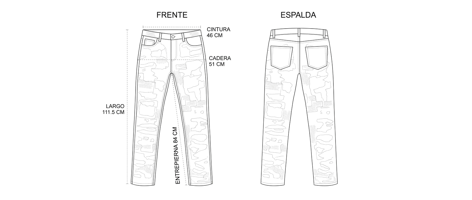 Guia scab-patchwork-denim-jeans