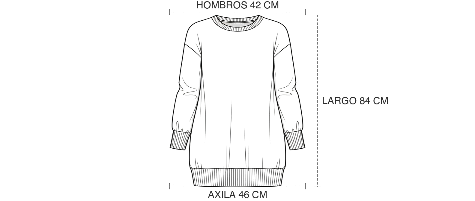 Guia vestido-kenzo-long-sleeve-sweater-negro-l