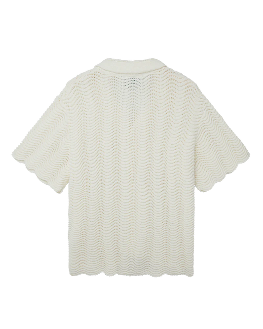 Camisa Wavy Crochet Blanca