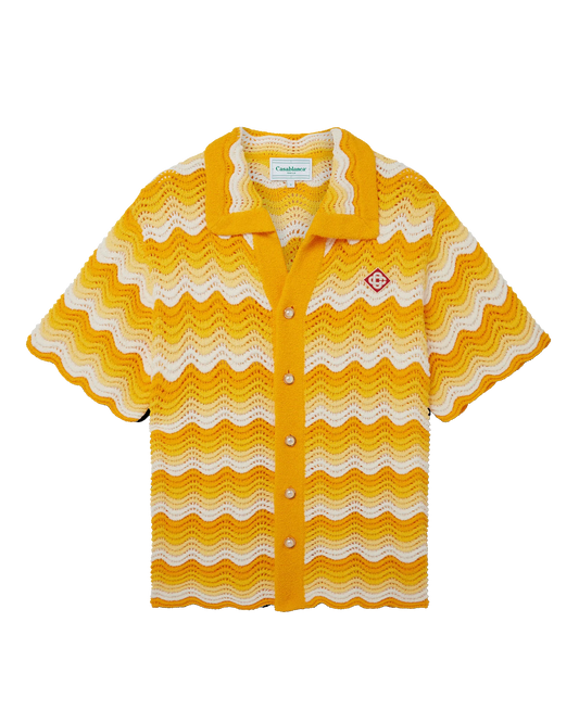 Camisa Wavy Crochet Amarilla