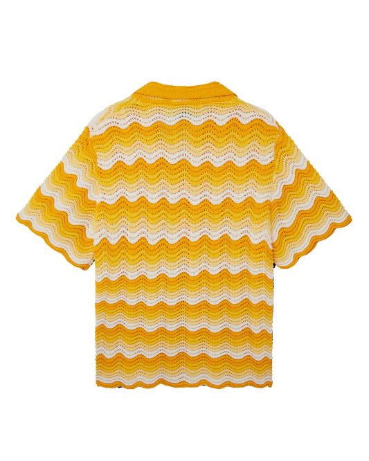 Camisa Wavy Crochet Amarilla