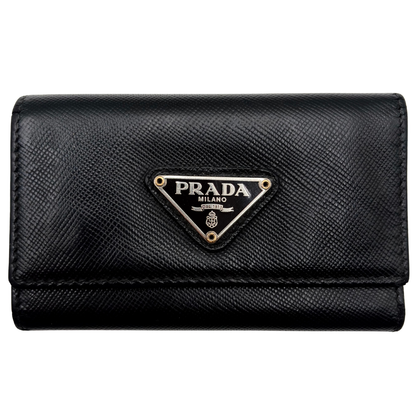 Tarjetero Prada Saffiano Negro Llavero