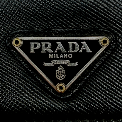 Tarjetero Prada Saffiano Negro Llavero